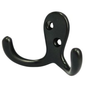 Black Zinc alloy Double Hook