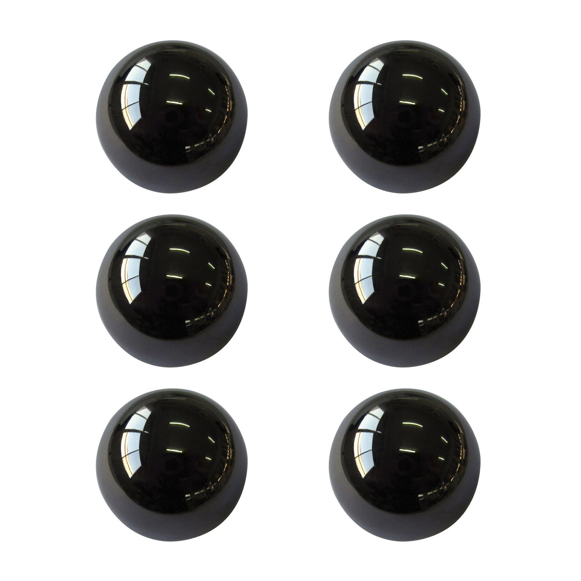 Black Zinc alloy Nickel effect Round Furniture Knob (Dia)32mm, Pack of 6