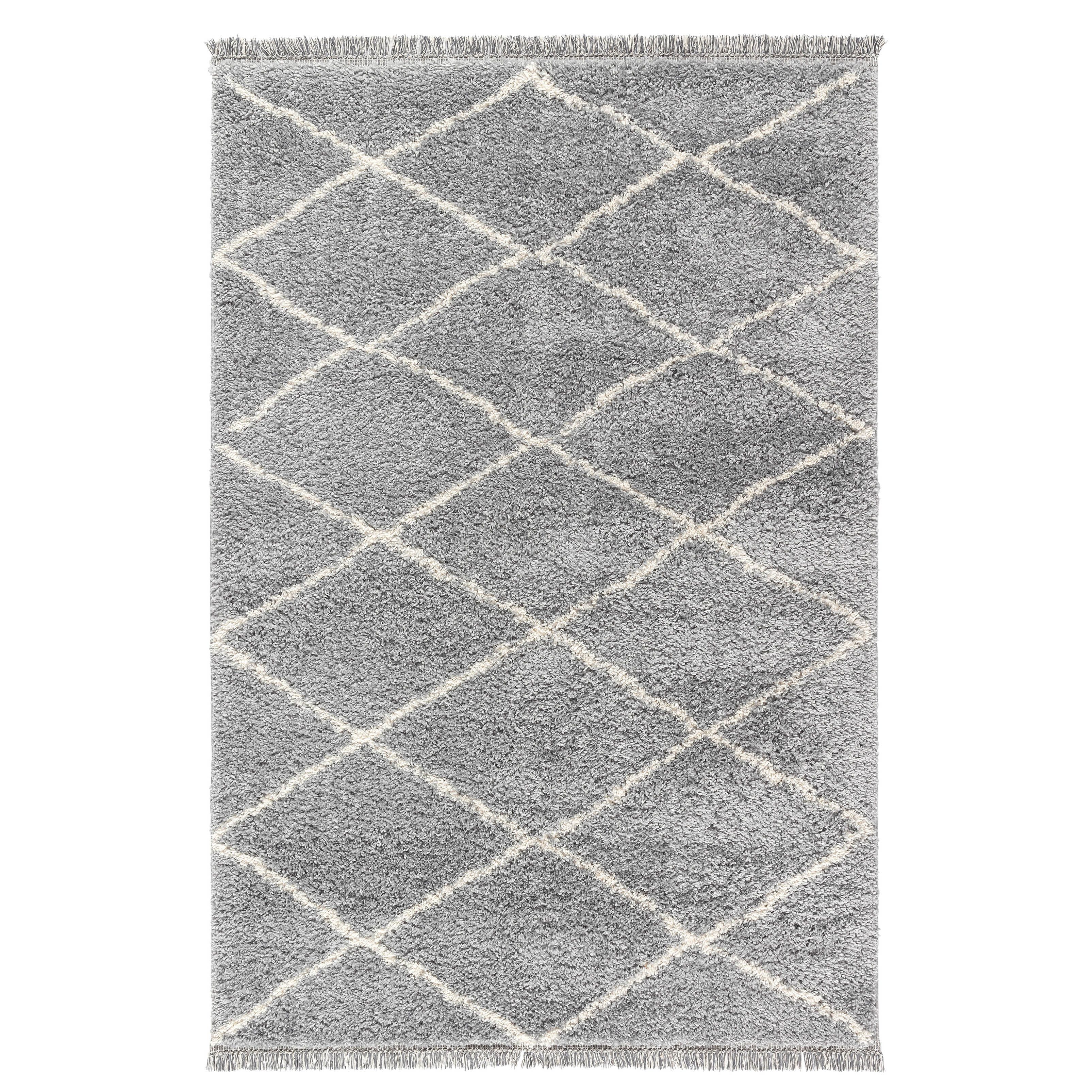 Blake Grey Shaggy Medium Rug, (L)160cm x (W)120cm