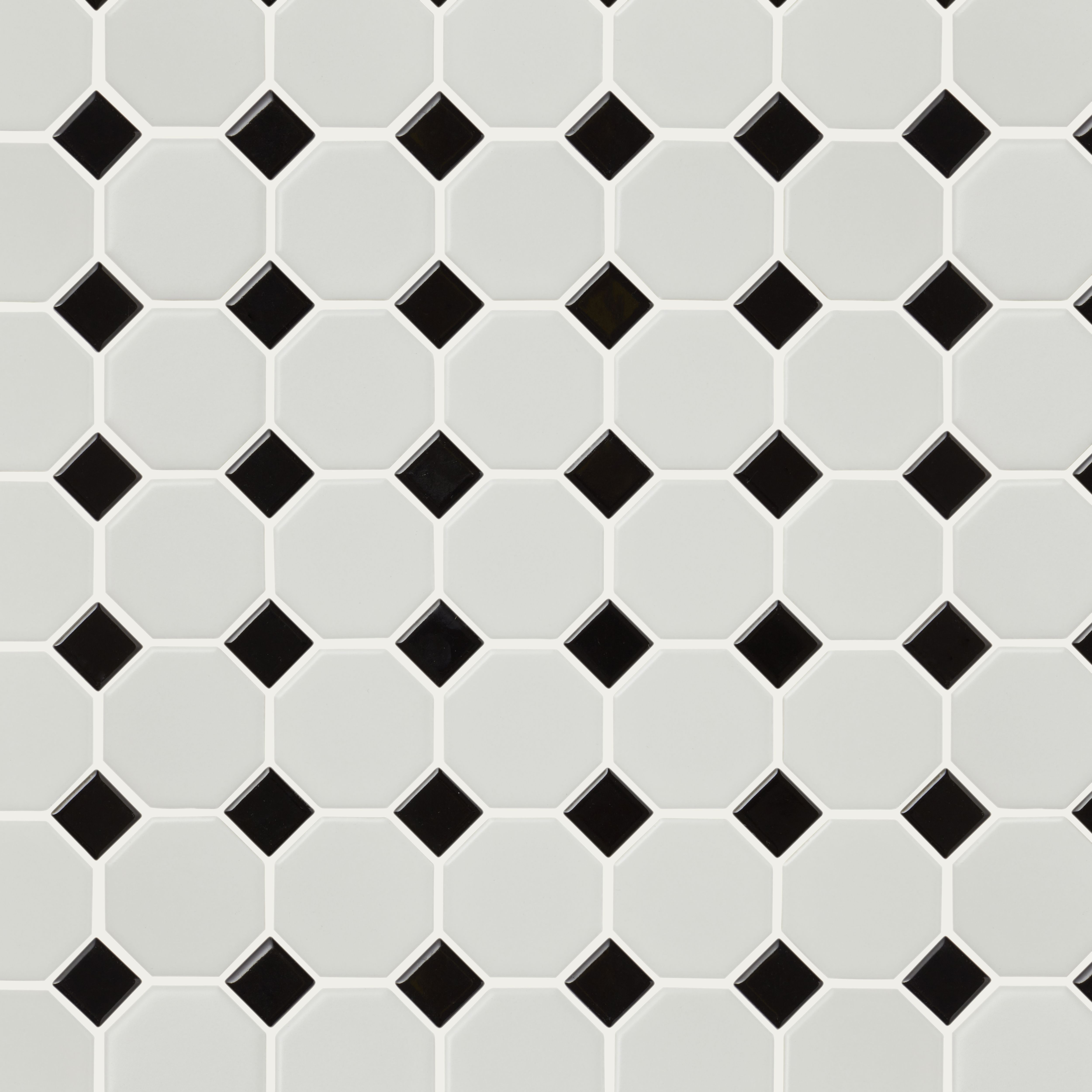 Blizi Black & white Ceramic Mosaic tile sheet - 3