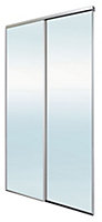 Blizz Mirrored 2 door Sliding Wardrobe Door kit (H)2260mm (W)1200mm