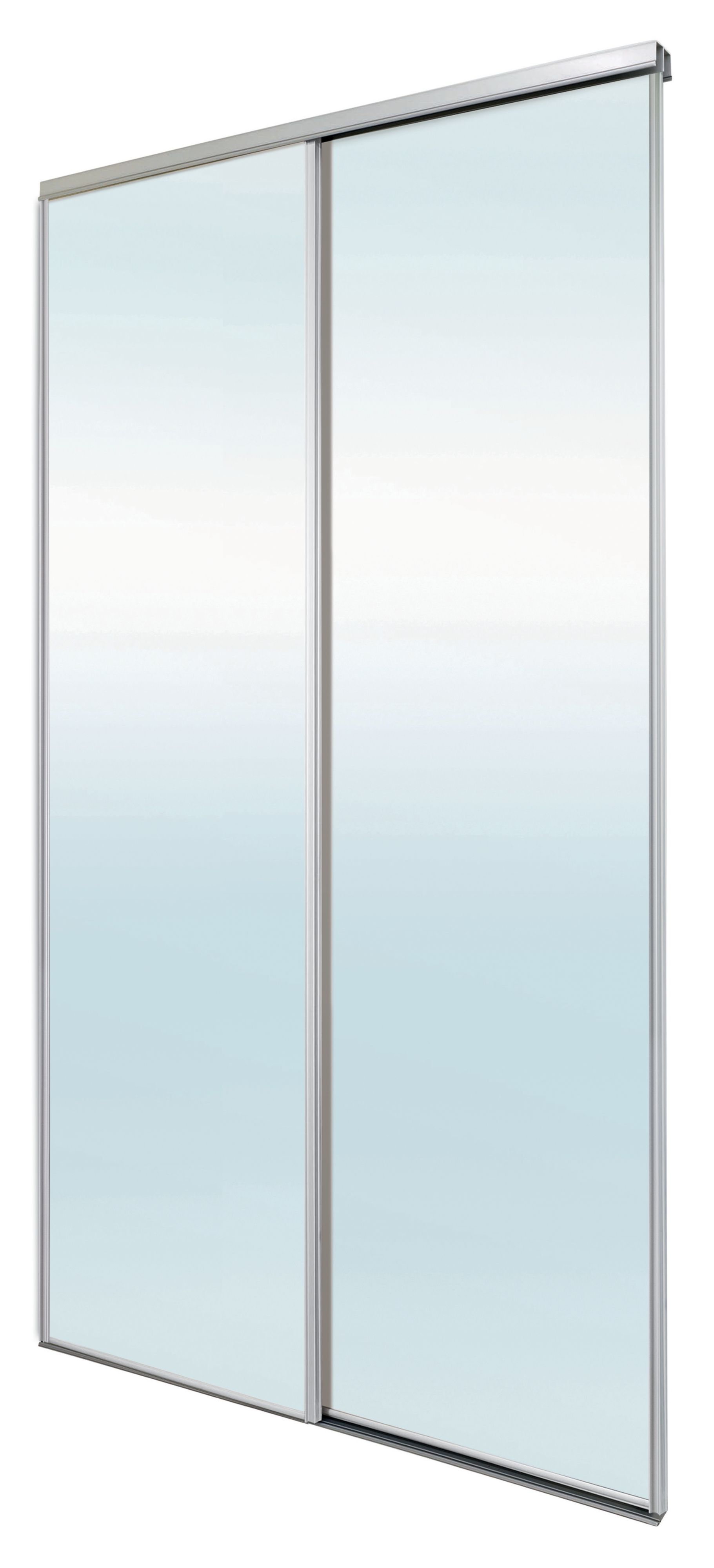 Blizz Mirrored 2 door Sliding Wardrobe Door kit (H)2260mm (W)1200mm