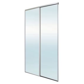 Blizz Mirrored 2 door Sliding Wardrobe Door kit (H)2260mm (W)1200mm