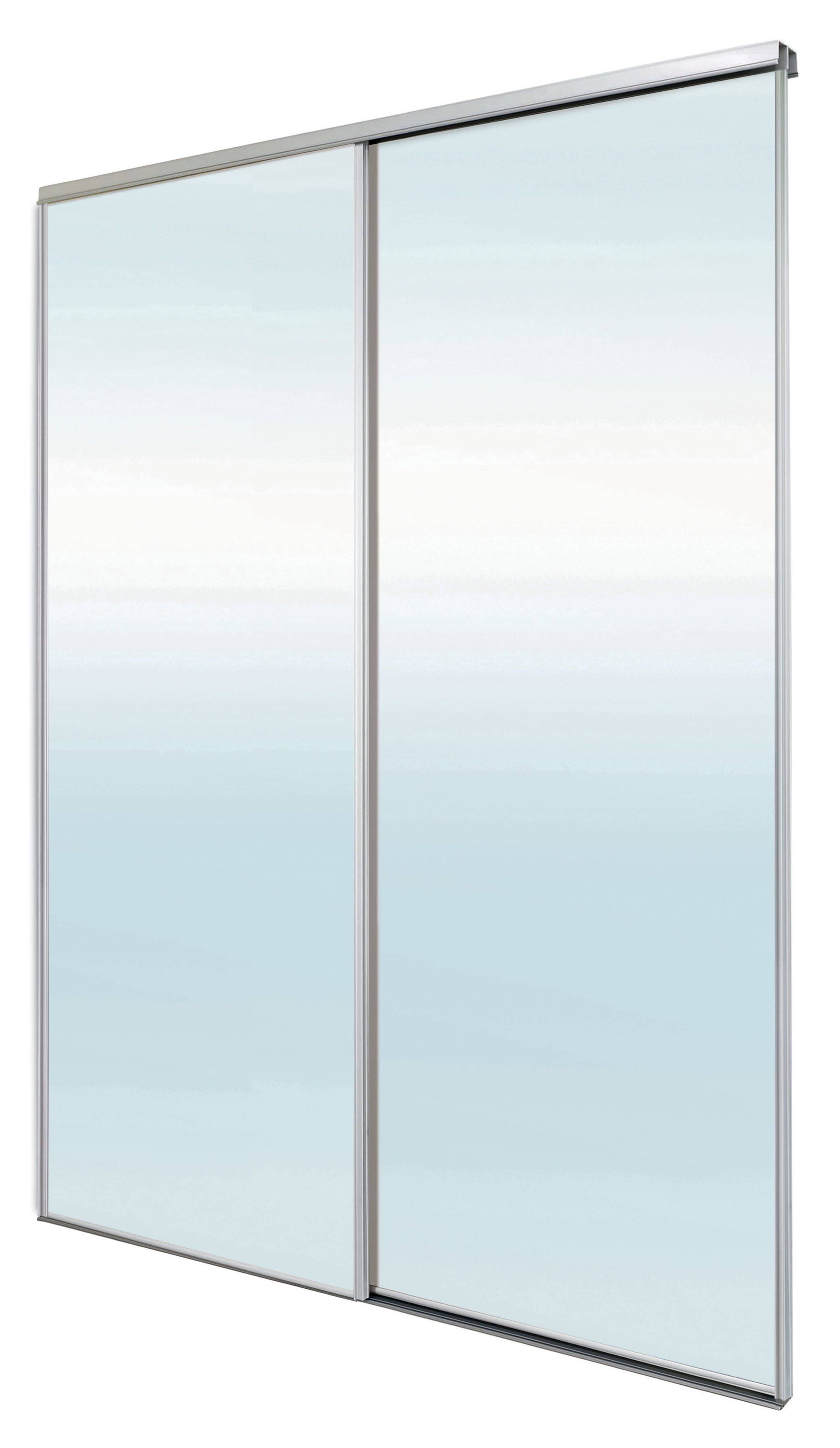 Blizz Mirrored 2 door Sliding Wardrobe Door kit (H)2260mm (W)1800mm