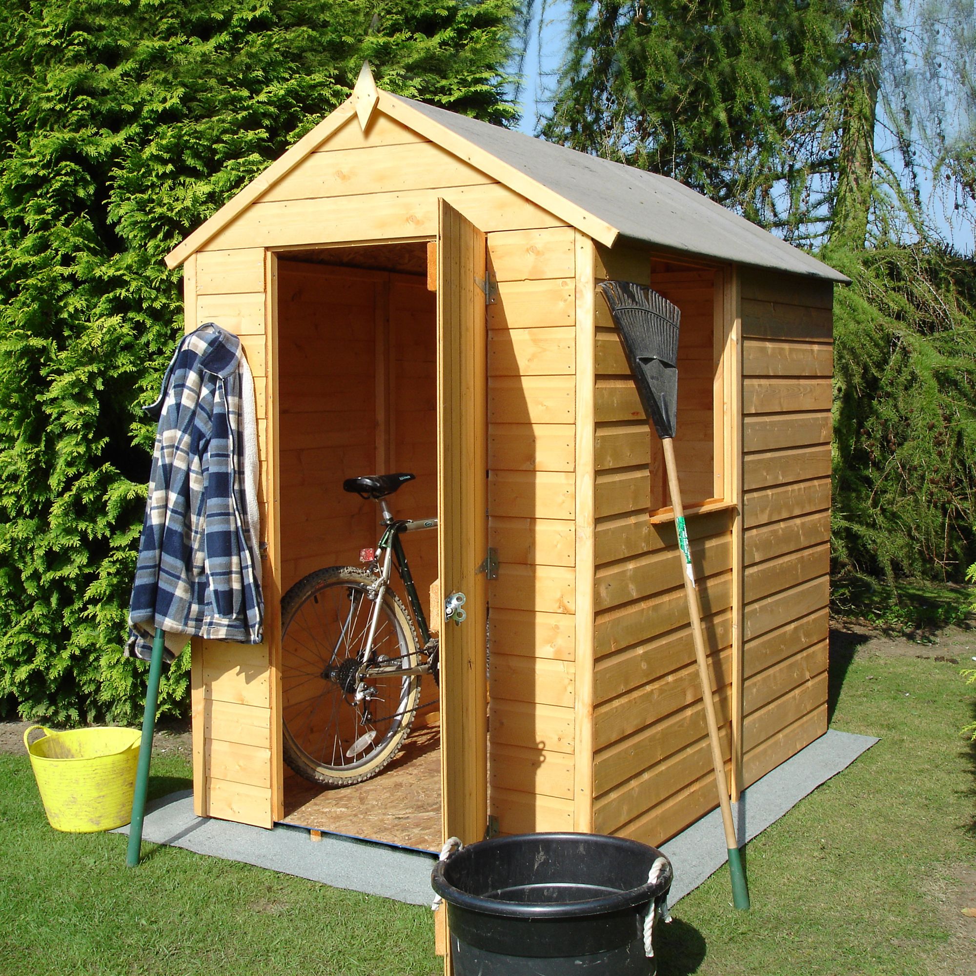 Blooma 6x4 ft Apex Wooden Shed & 1 window