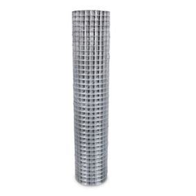 Blooma 6x6mm Galvanised Steel Wire mesh roll, (L)2.5m (H)0.5m