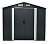 Blooma 8x8 ft Pent Dark grey Metal 2 door Shed
