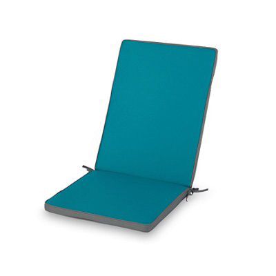 Blooma Adelaide Biscay blue & steel grey Plain Rectangular High back seat cushion (L)108cm x (W)47cm