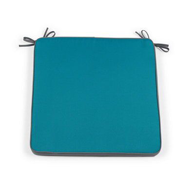 Blooma Adelaide Biscay blue & steel grey Plain Square Seat pad (L)44cm x (W)44cm