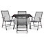 Blooma Adelaide Black Metal 4 seater Table & chair set