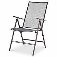 Blooma Adelaide Metal Black Foldable Recliner Chair