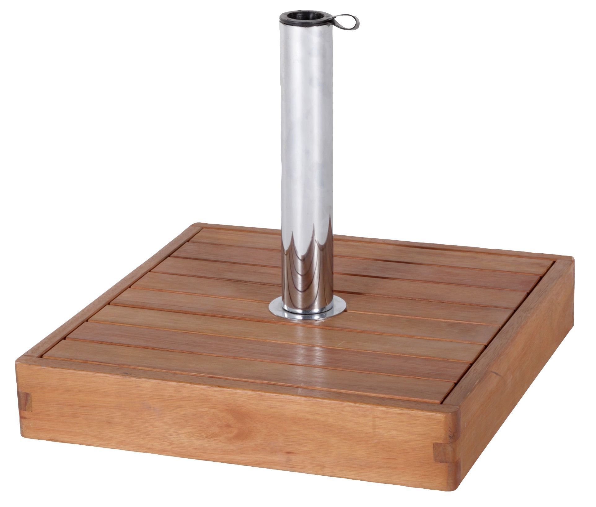 wooden parasol with base