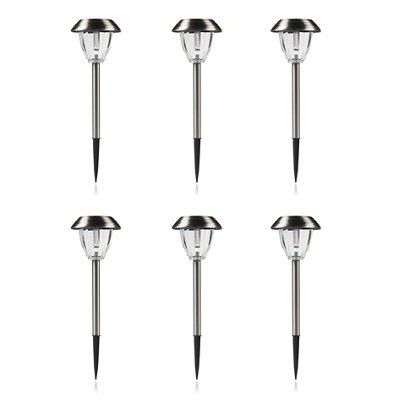 Blooma Aurora Silver effect Solar-powered LED Outdoor Spike light, Pack of 6