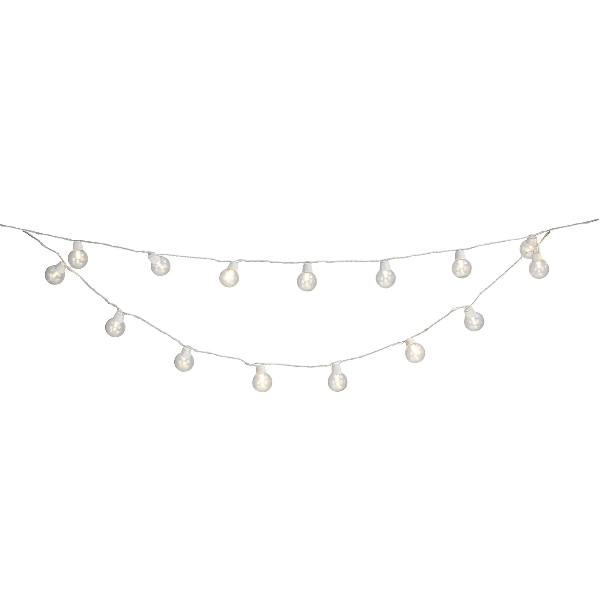 Blooma Auva Mains powered White 50 LED String lights | DIY at B&Q