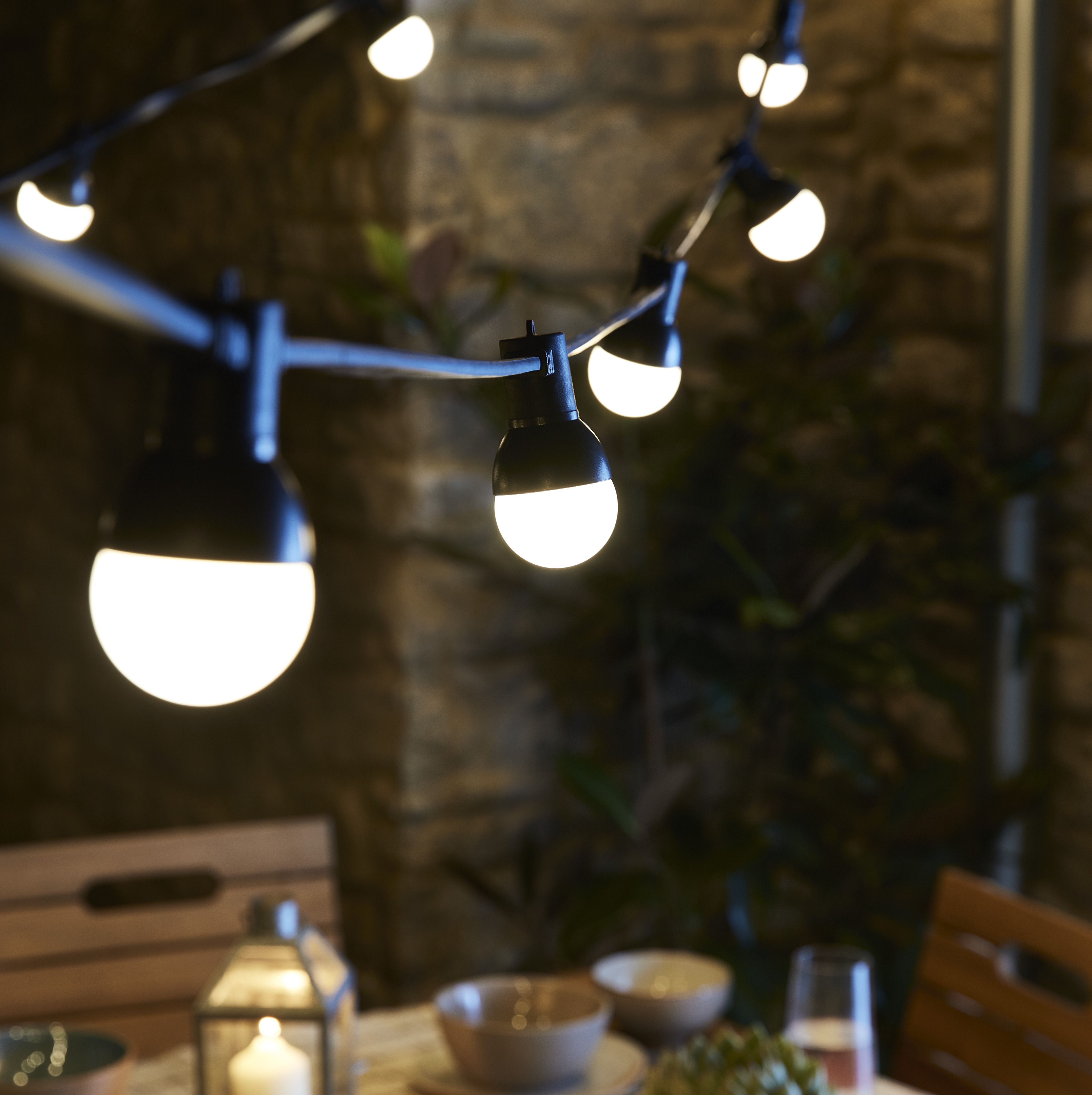 Blooma Barnaby Mains-powered Warm white 10 LED Outdoor String lights