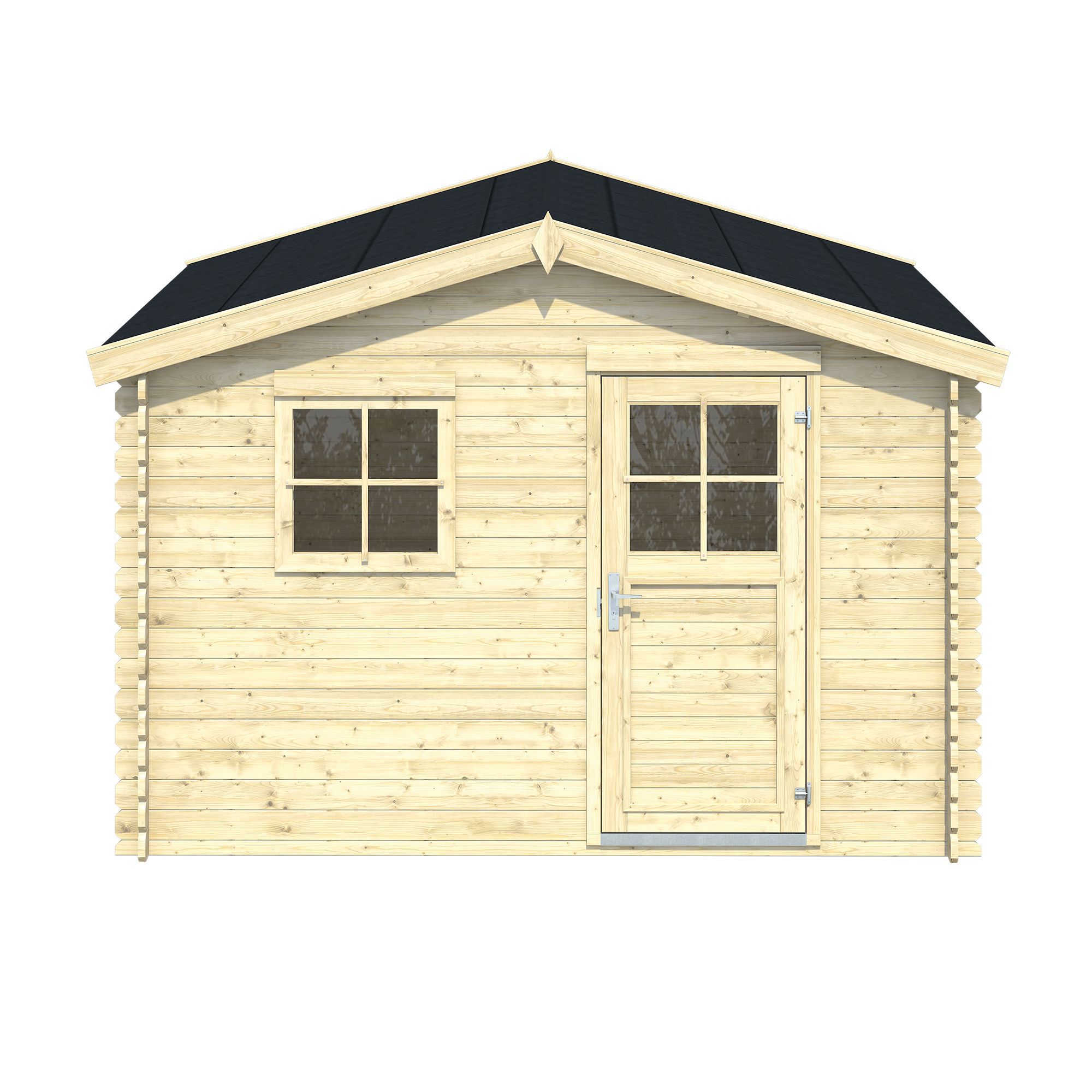 Blooma Belaïa 10x9 ft Apex Naturel Wooden Shed & 1 window