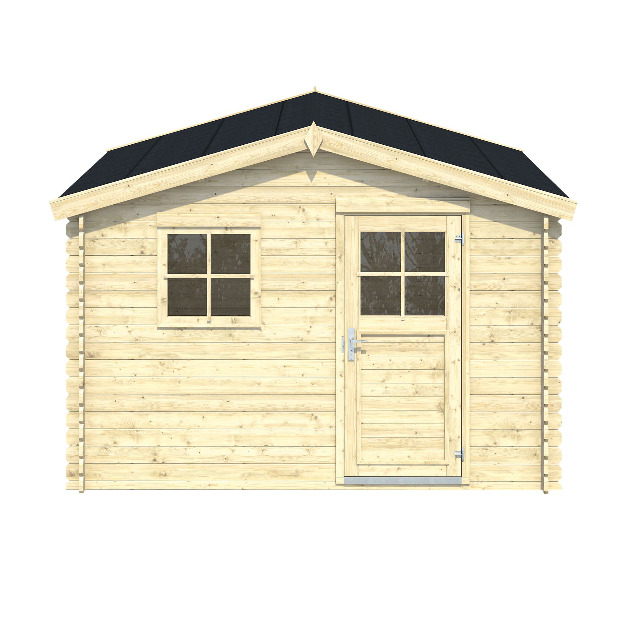 Blooma Belaïa 10x9 ft Apex Naturel Wooden Shed & 1 window