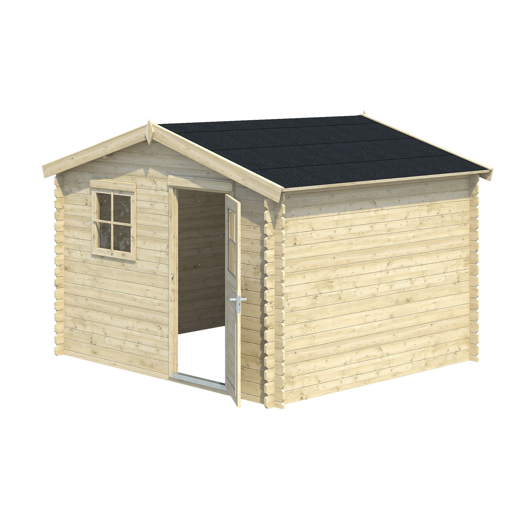 Blooma Belaïa 10x9 ft Apex Naturel Wooden Shed & 1 window