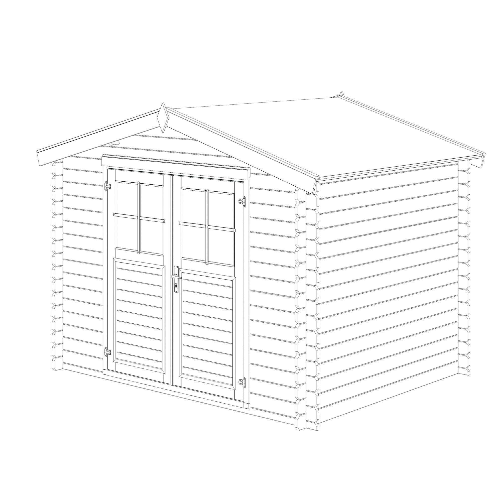 Blooma Belaïa 9x7 ft Apex Wooden Shed