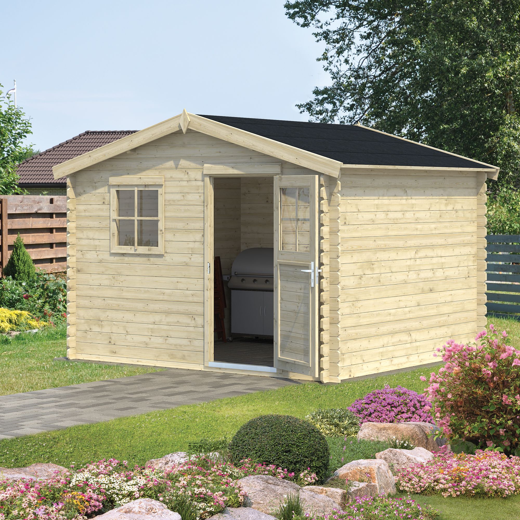 Blooma Belaïa Tongue & groove 10x9 ft Apex Wooden Kiln dried Shed & 1 window