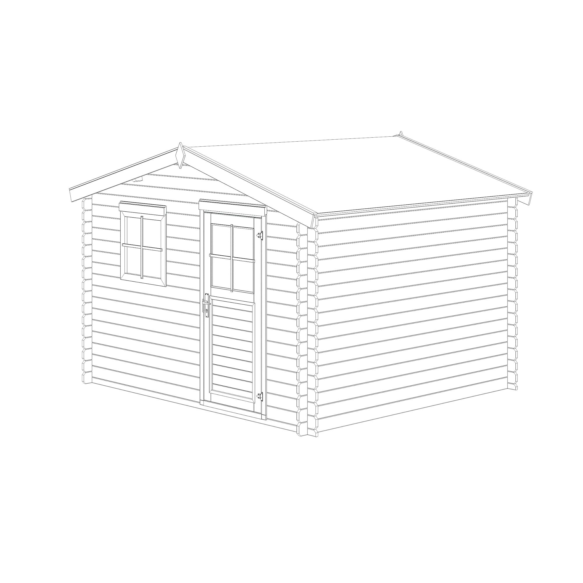 Blooma Belaïa Tongue & groove 10x9 ft Apex Wooden Kiln dried Shed & 1 window