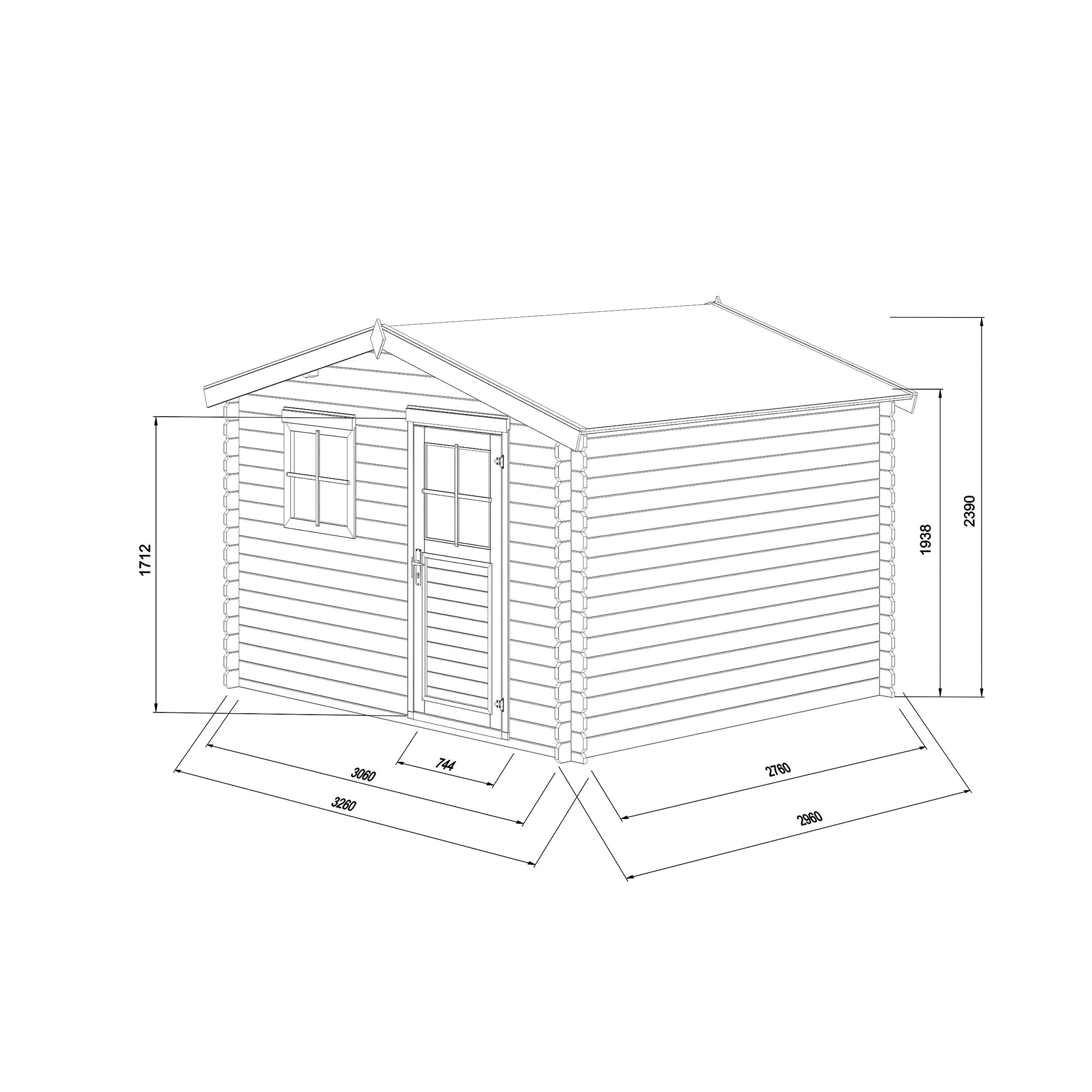 Blooma Belaïa Tongue & groove 10x9 ft Apex Wooden Kiln dried Shed & 1 window