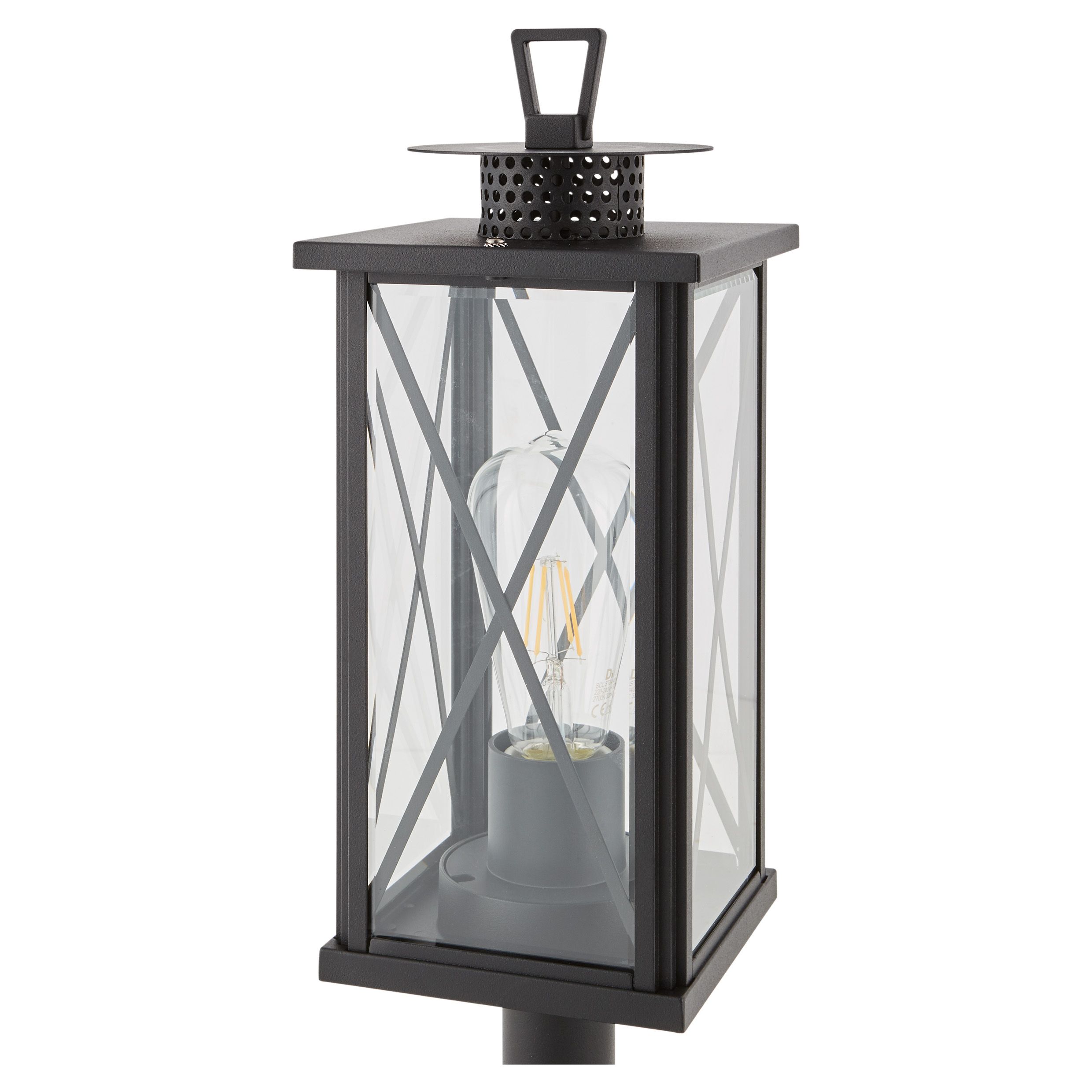 Blooma Belleterre Black Mains-powered 1 lamp Halogen Post light (H)470mm