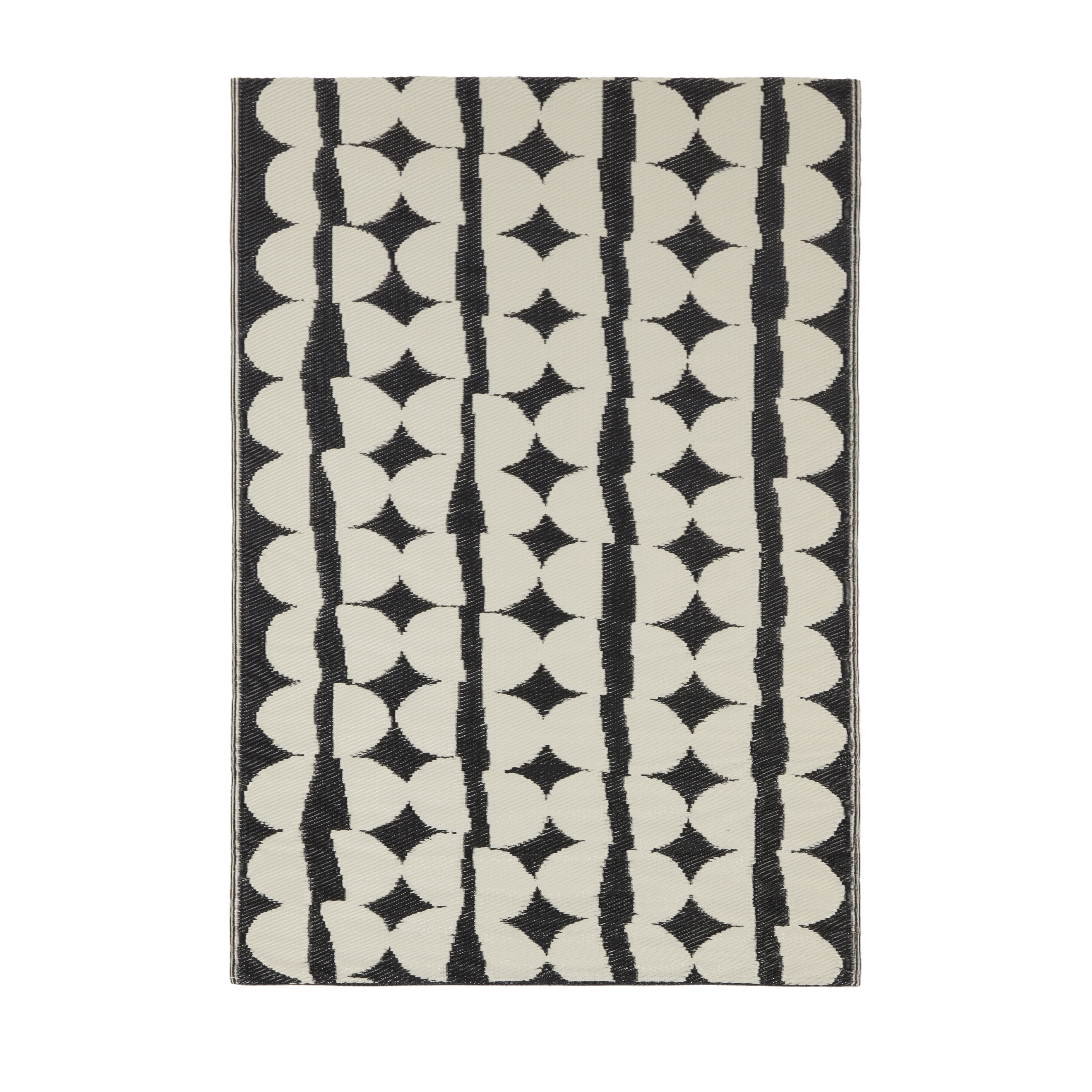 Blooma Birch & moonless night Twill Small Outdoor Rug 170cmx120cm DIY at B&Q