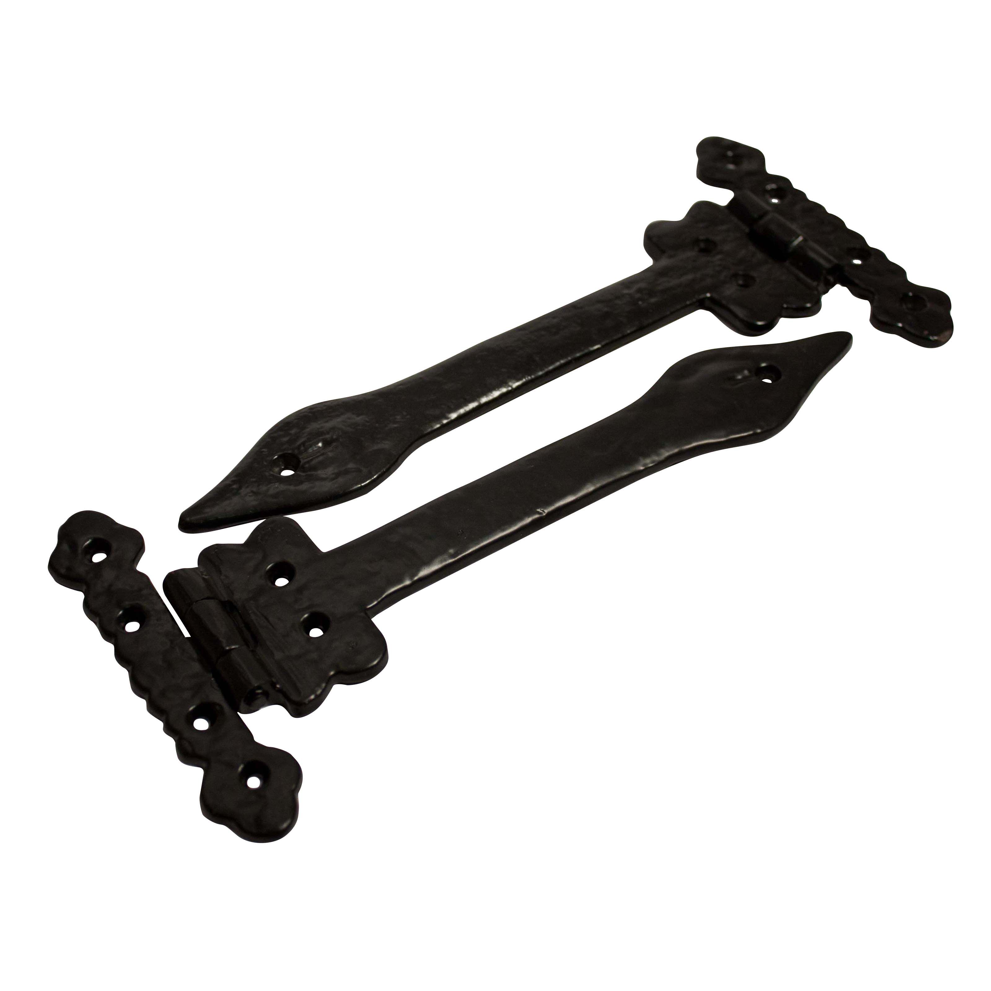 Blooma Black Antique effect Iron Tee hinge (L)229mm, Pack of 2 DIY at B&Q
