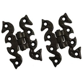Blooma Black Iron Gate hinge (L)70mm, Pack of 2
