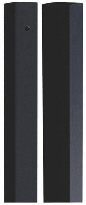 Blooma Black Metal Gate & fence post (H)1.37m