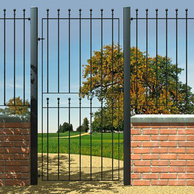 Blooma Black Metal Gate post (H)2.35m