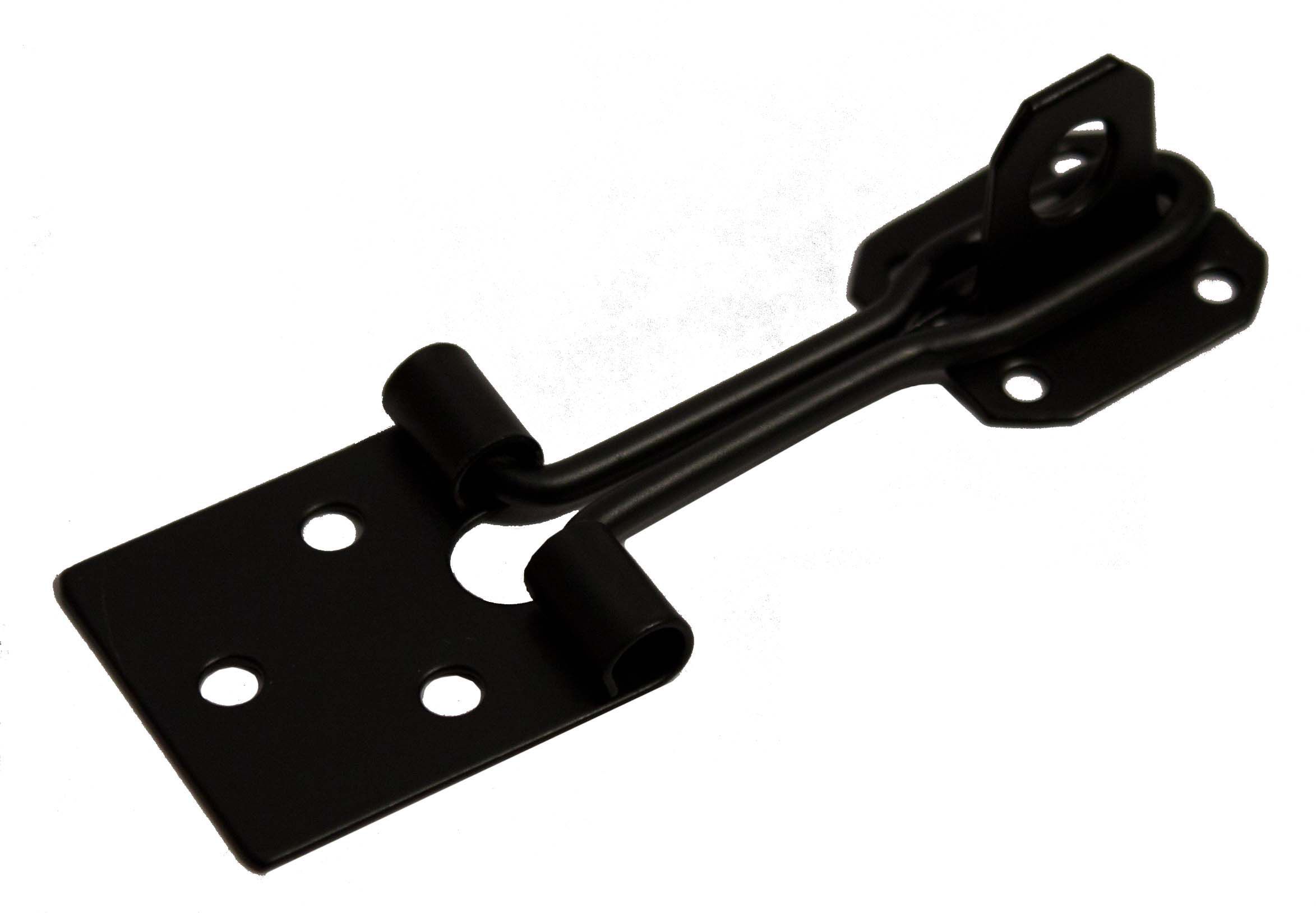 Blooma Black Powder-coated Steel Hasp & staple, (L)125mm