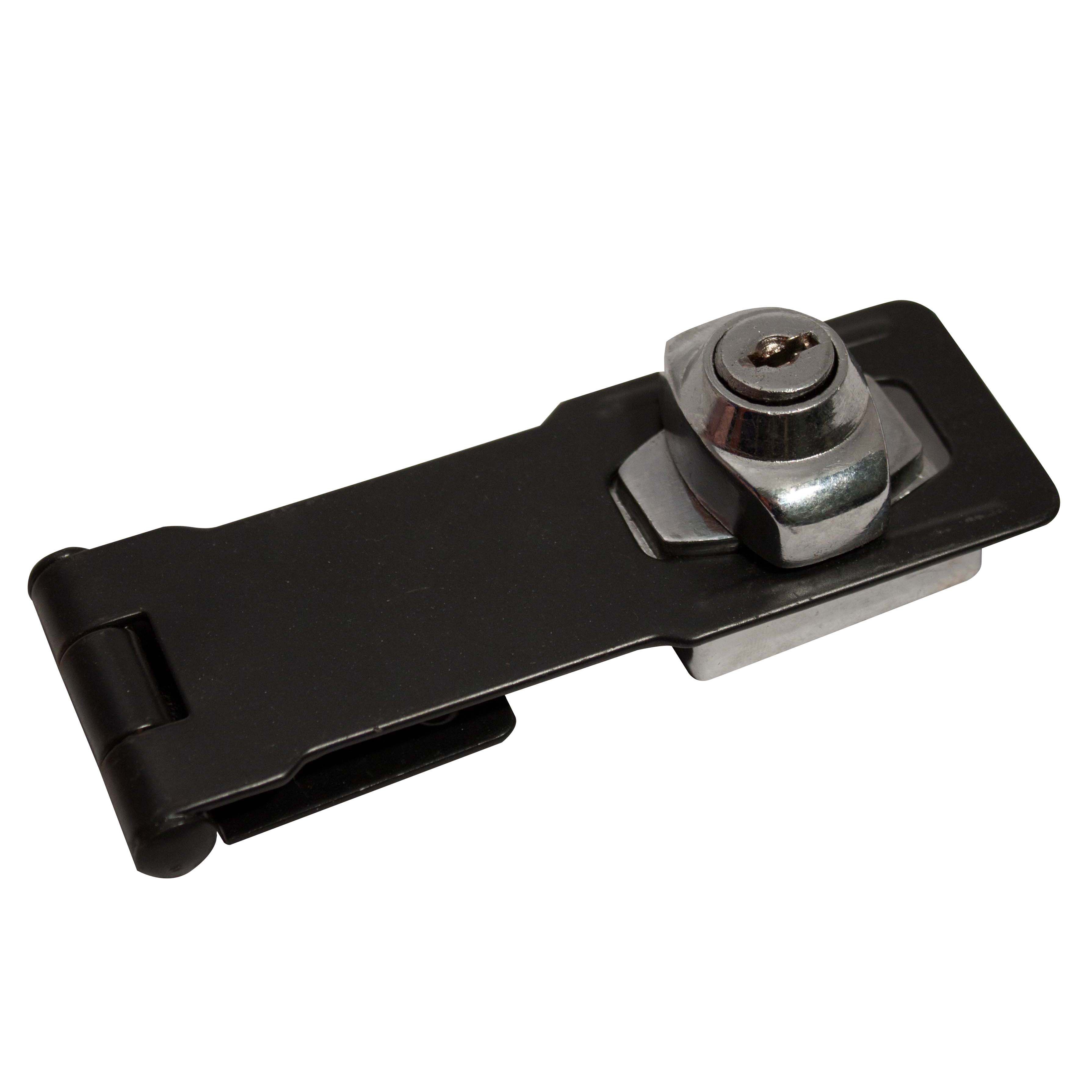 Blooma Black Steel Hasp & staple, (L)114mm (W)42mm
