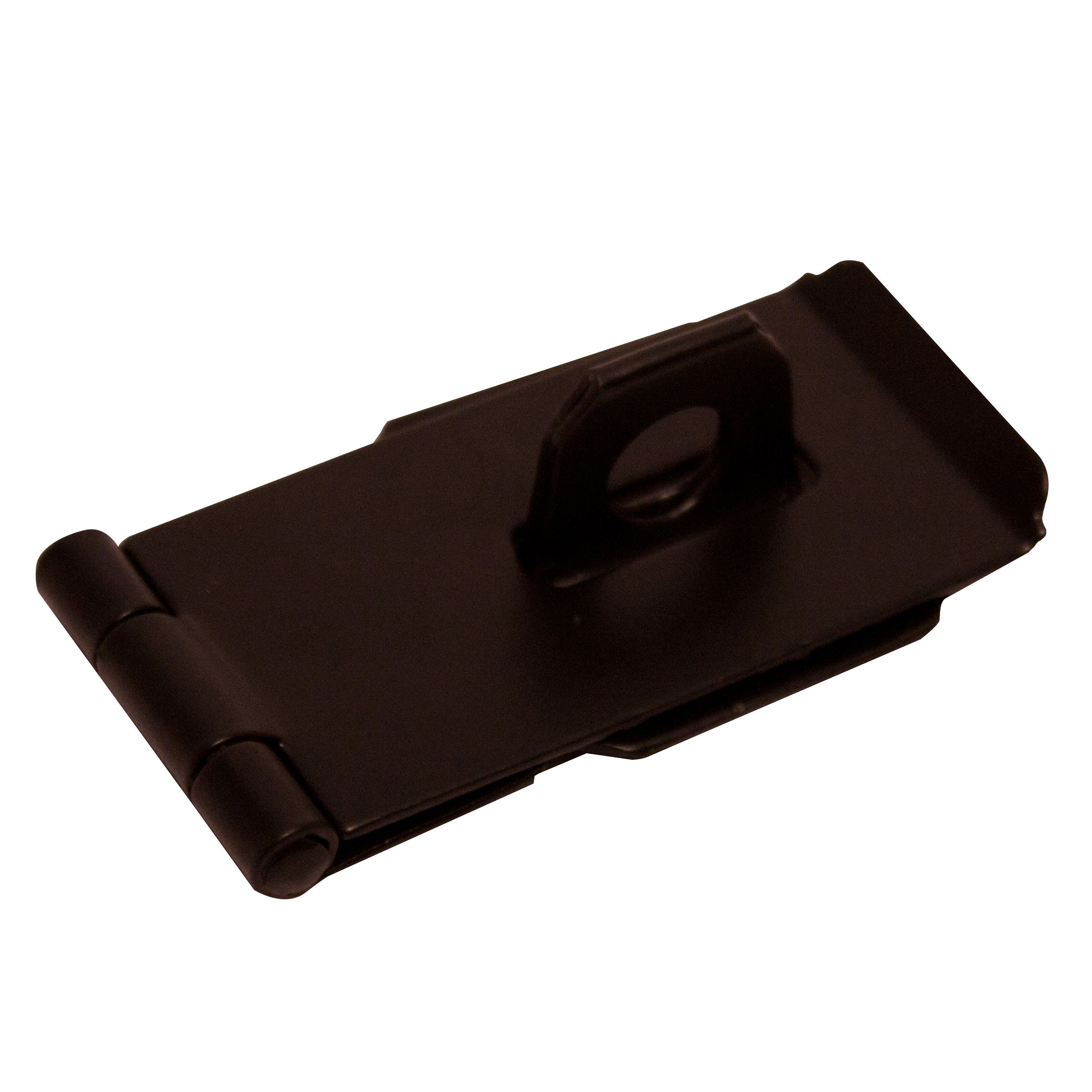 Blooma Black Steel Hasp & staple, (L)76mm (W)38.75mm