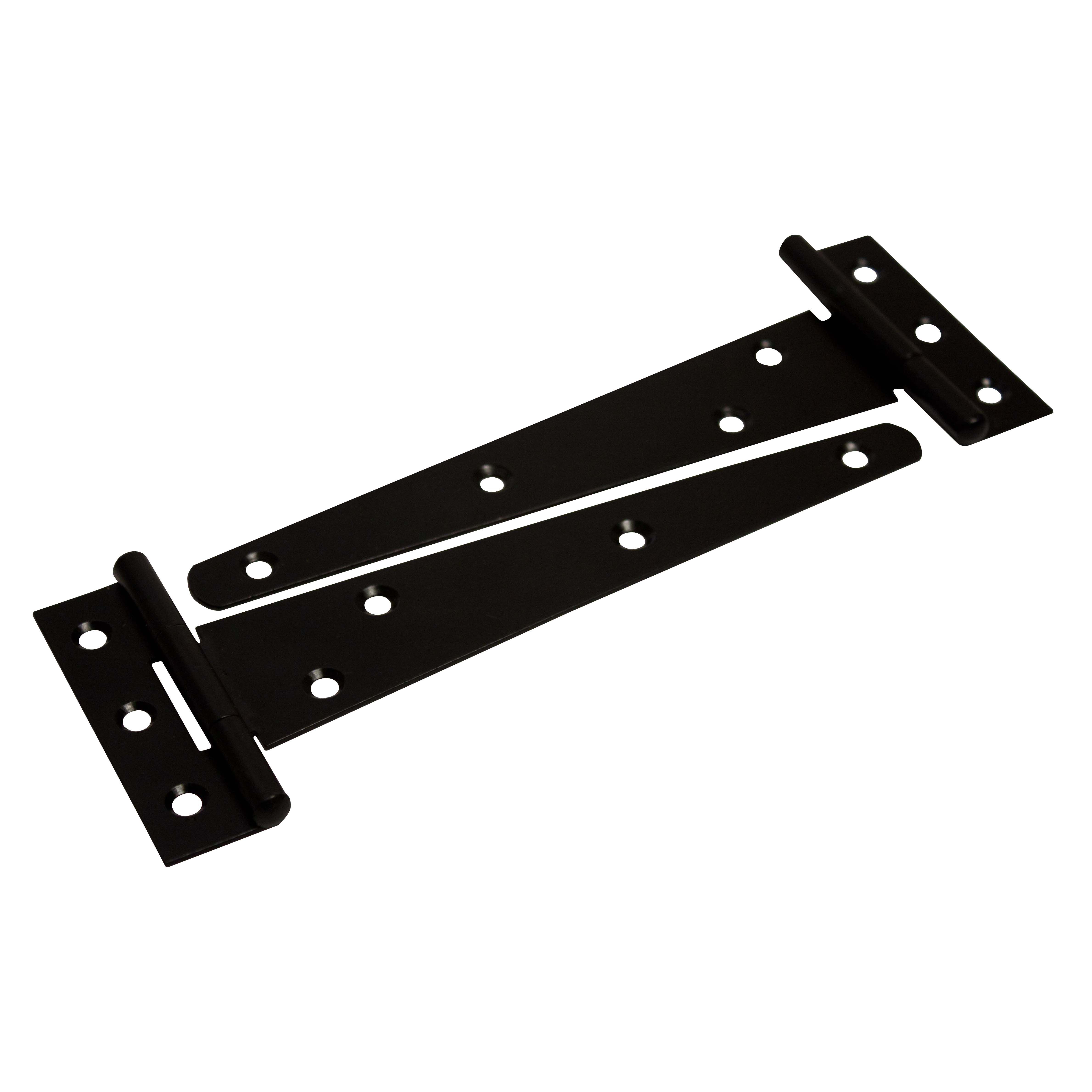 Blooma Black Steel Tee hinge (L)152mm, Pack of 2