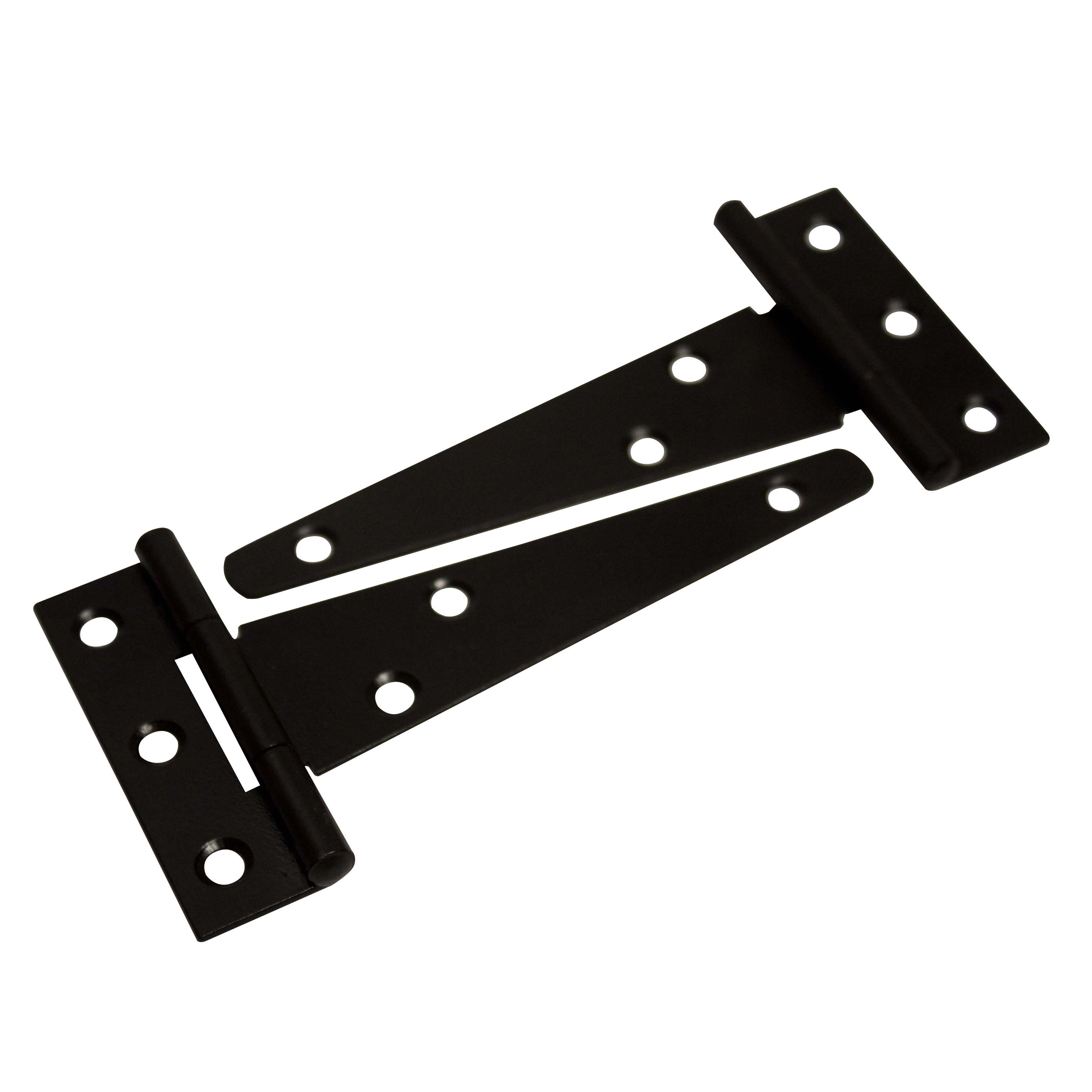 Blooma Black Steel Tee hinge (L)76mm, Pack of 2