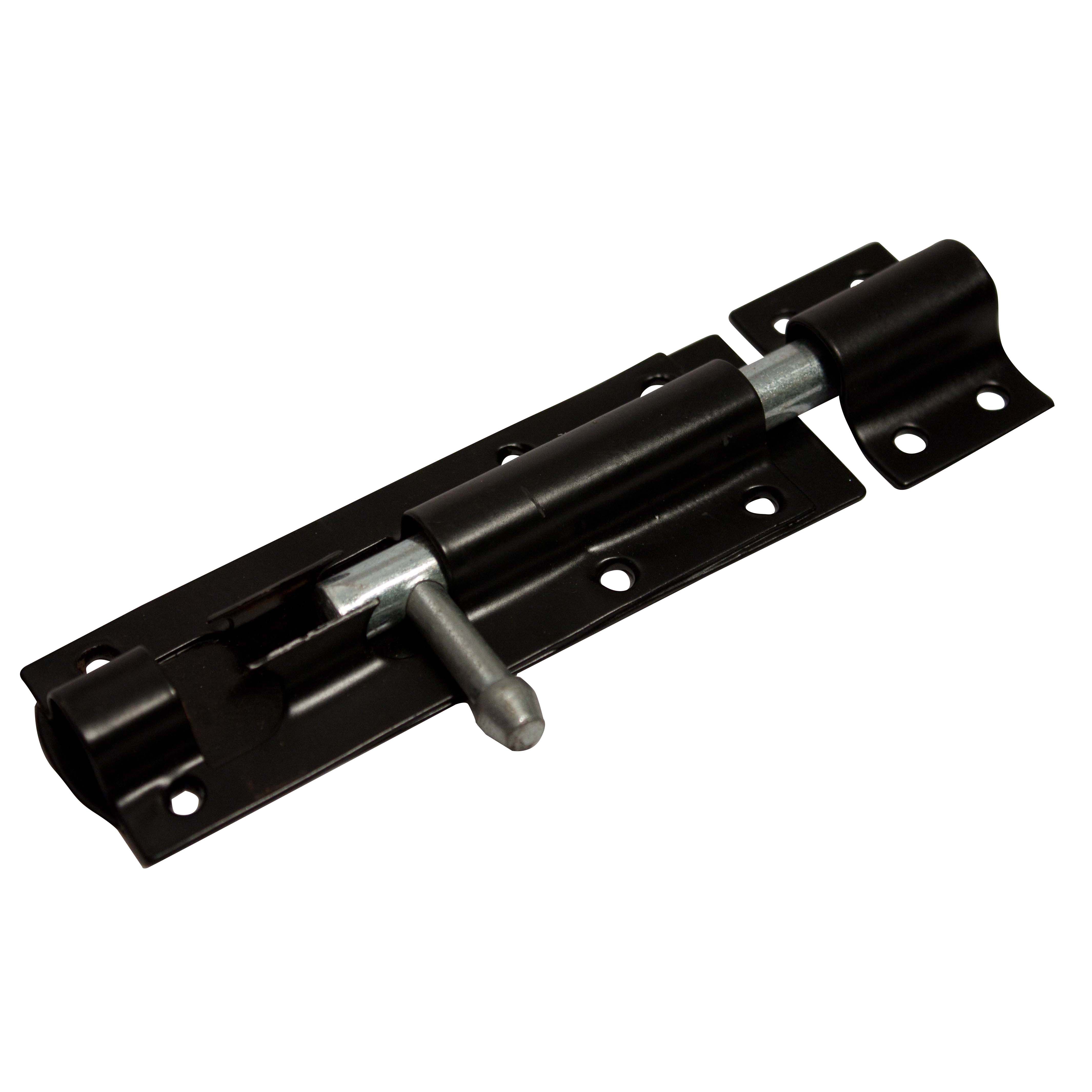 Blooma Black Steel Tower Door bolt (L)102mm (W)40mm