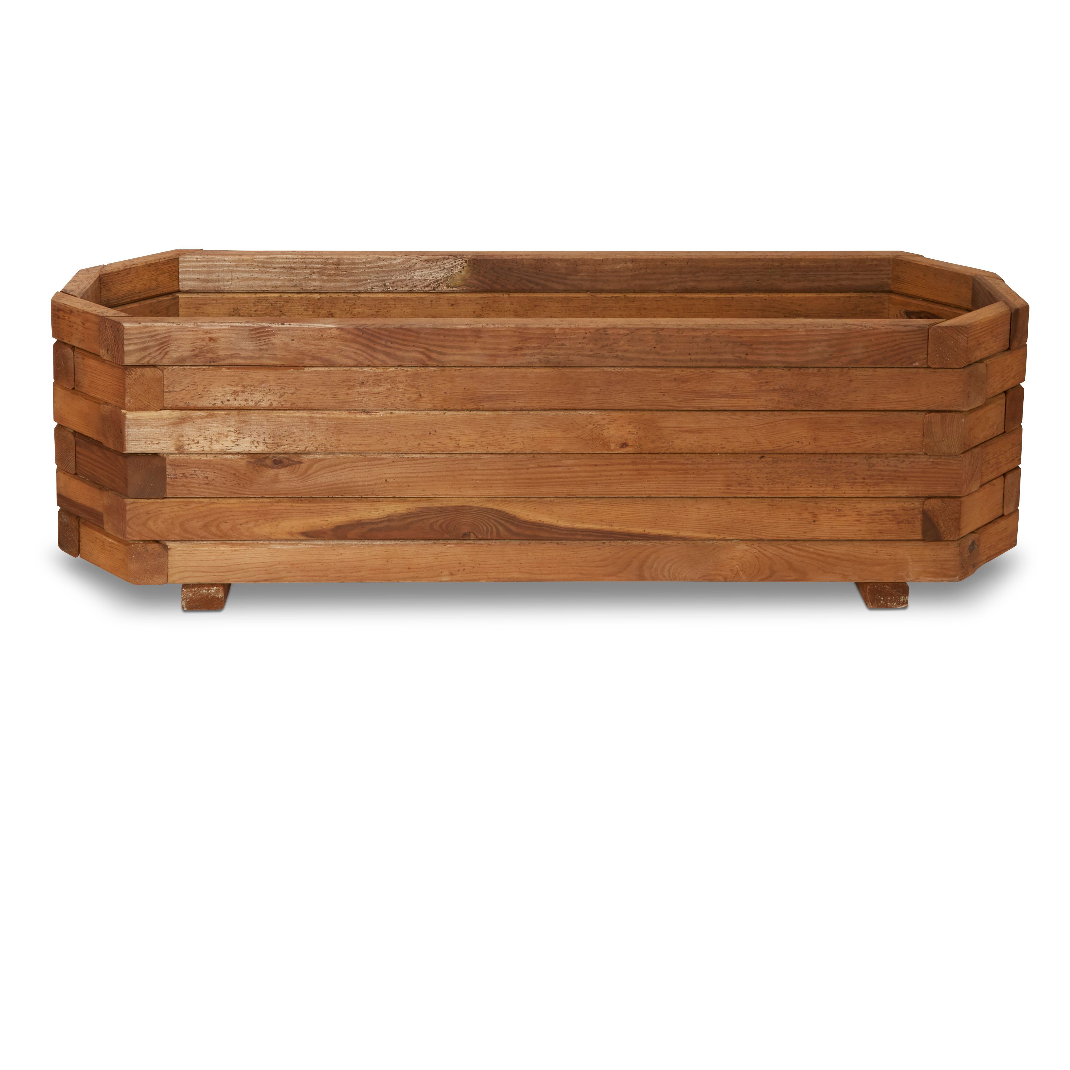 Blooma Bopha Brown Wooden Rectangular Trough 58.5cm