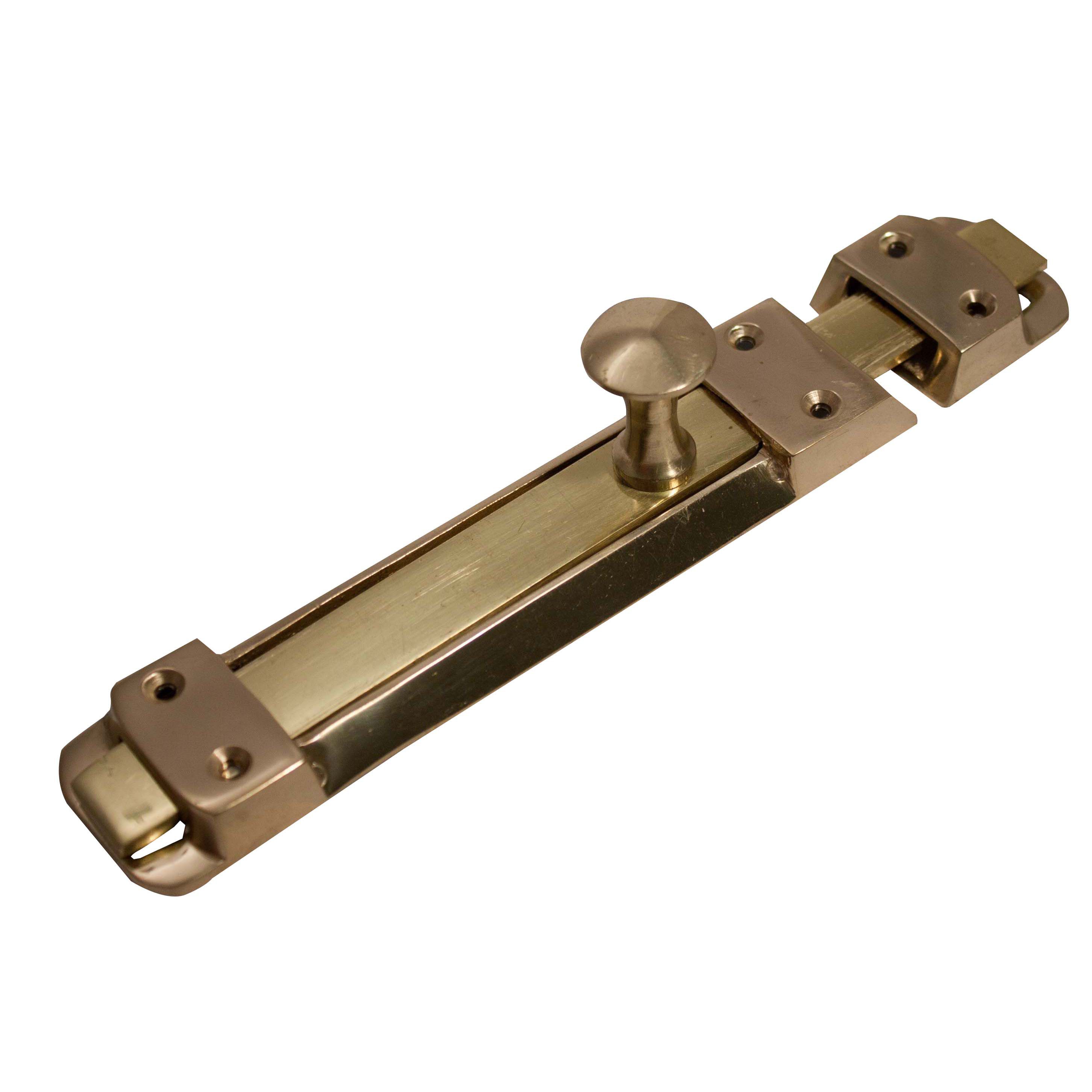 Buy Blooma Brass Effect Metal Flat Door Bolt (L)204mm (W)38.2mm | DIY ...