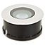 Blooma Brockton Brushed Silver effect Mains-powered Neutral white LED Round Decking light