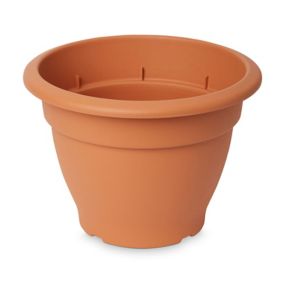 Blooma Brown Plastic Bell Circular Plant pot (Dia)30cm