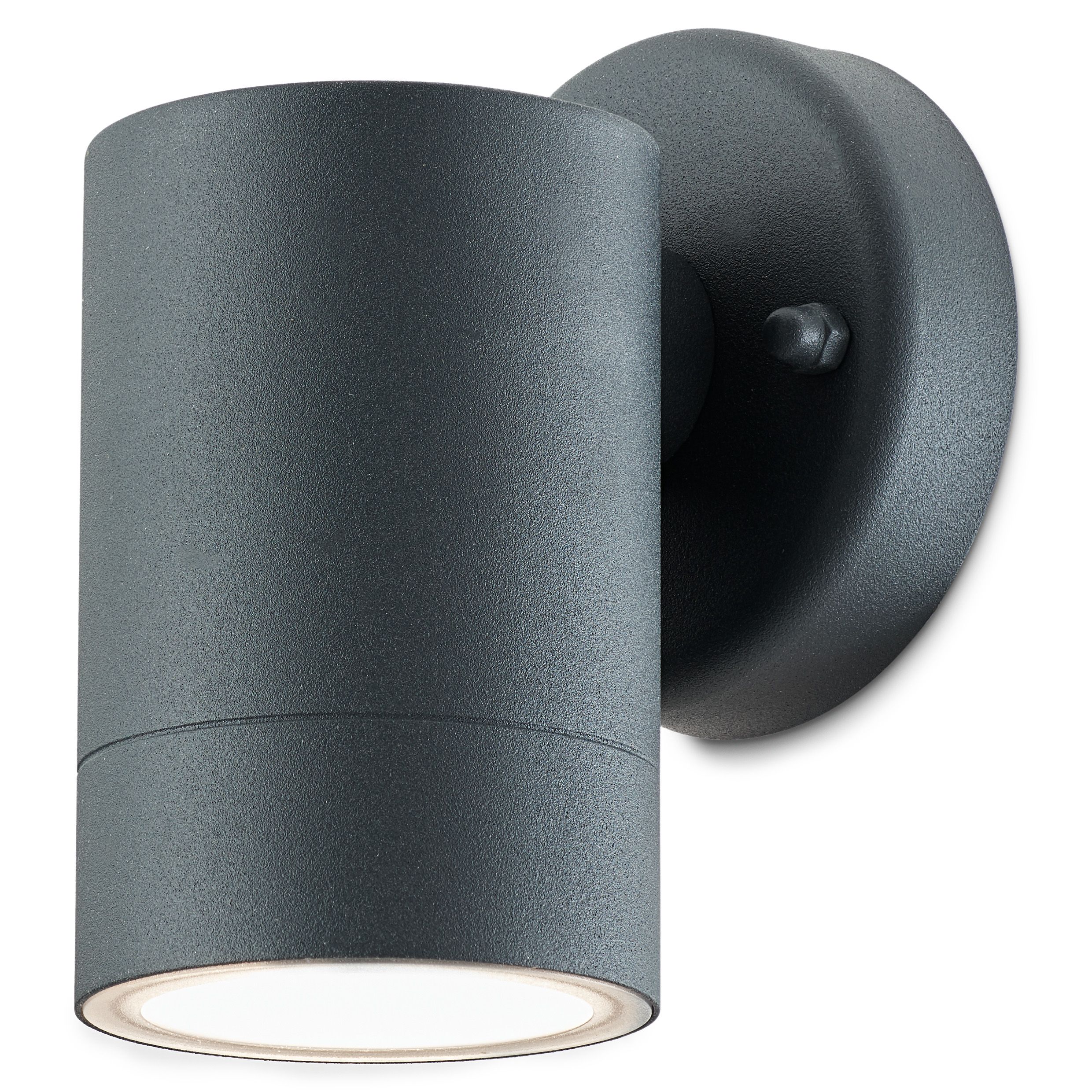 Blooma Candiac Matt Charcoal Grey Mains-powered LED Outdoor Wall Light ...