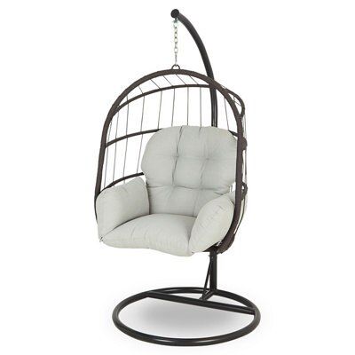 Blooma Cannock Grey Plastic Foldable Egg Chair