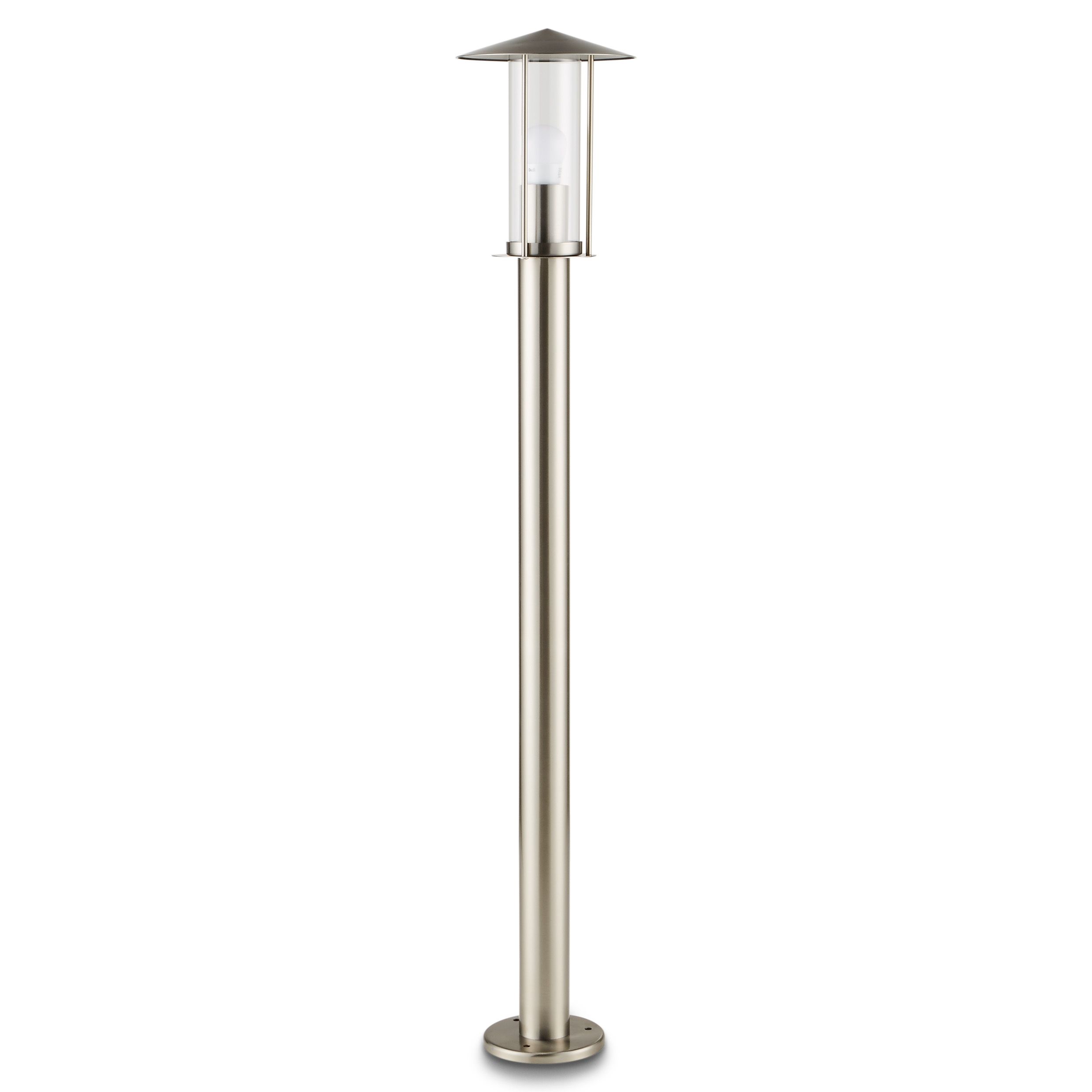 Blooma Chignik Silver effect Mains-powered 1 lamp Halogen Post lantern (H)1000mm