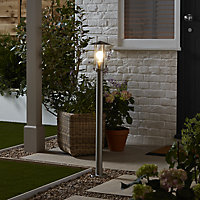 Blooma Chignik Silver effect Mains-powered 1 lamp Halogen Post lantern (H)1000mm
