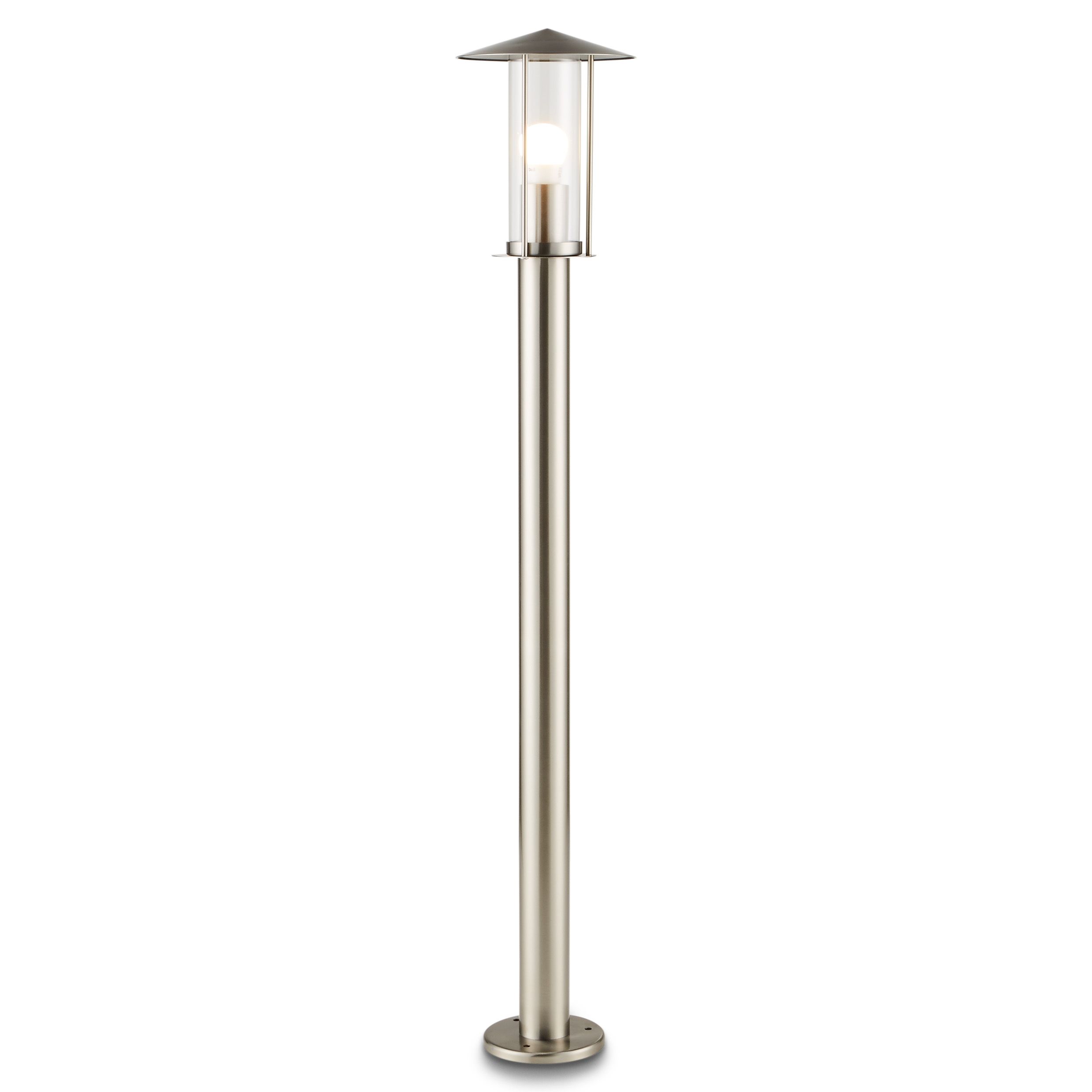 Blooma Chignik Silver effect Mains-powered 1 lamp Halogen Post lantern (H)1000mm