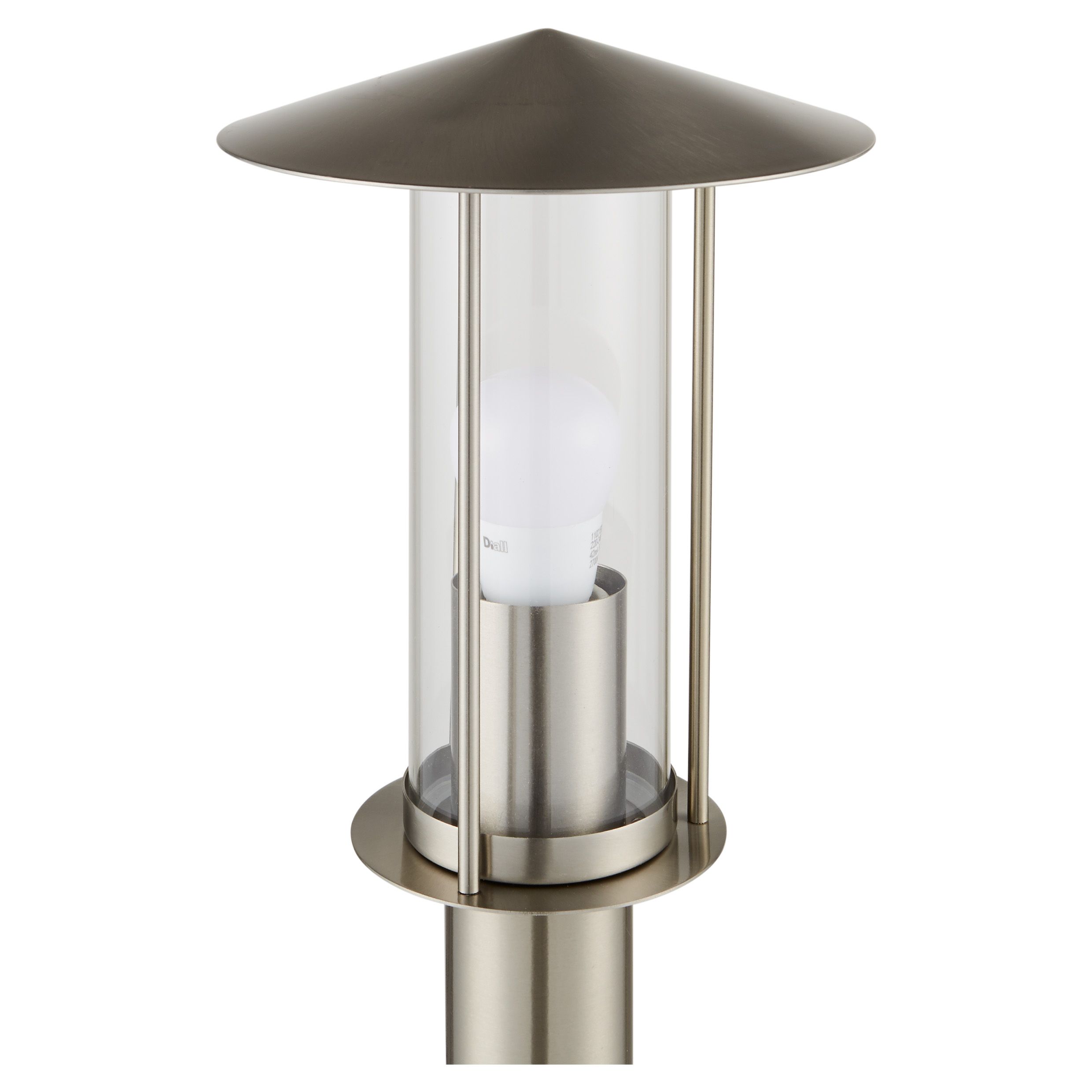 Blooma Chignik Silver effect Mains-powered 1 lamp Halogen Post lantern (H)1000mm