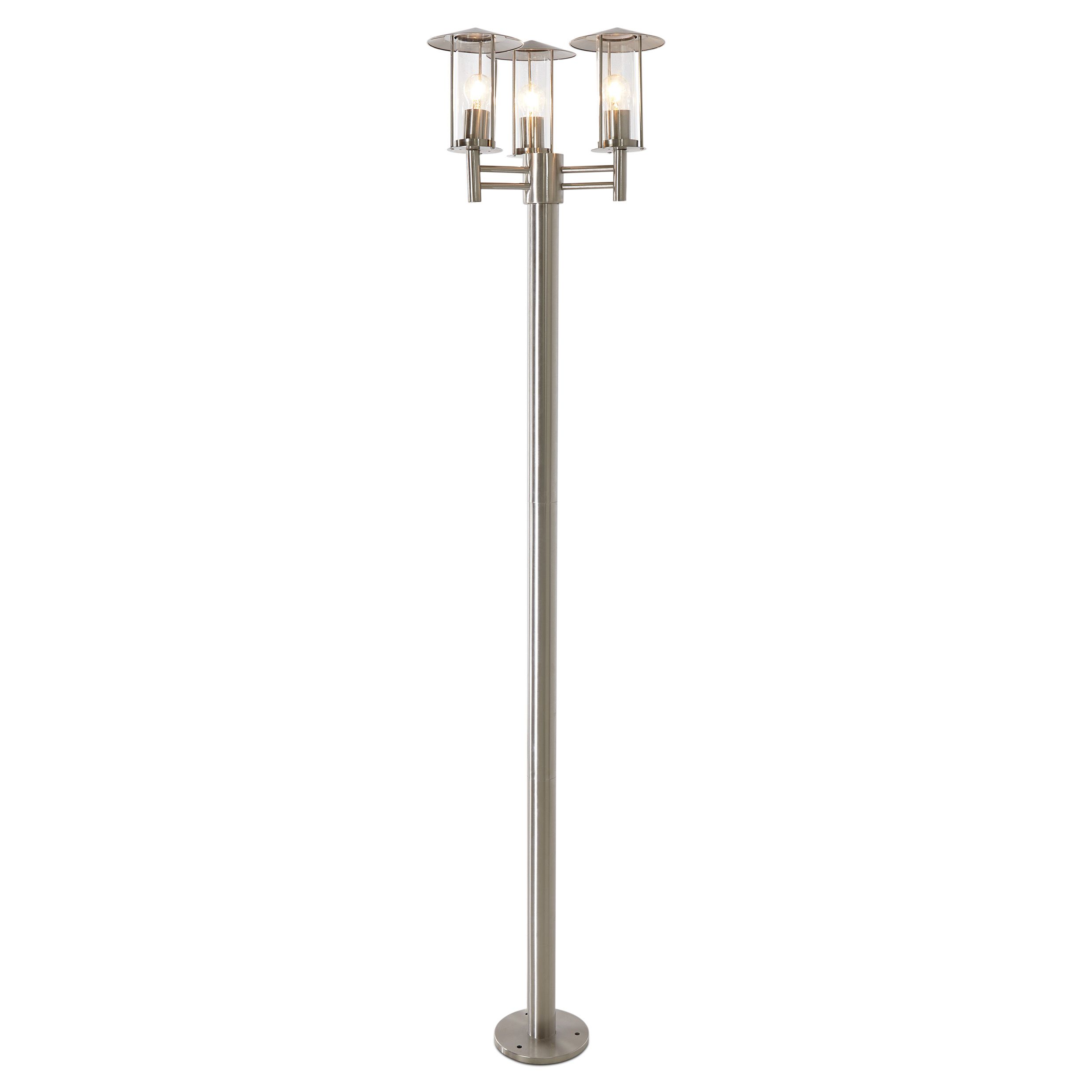 Blooma Chignik Silver effect Mains-powered 3 lamp Halogen Post lantern (H)2000mm