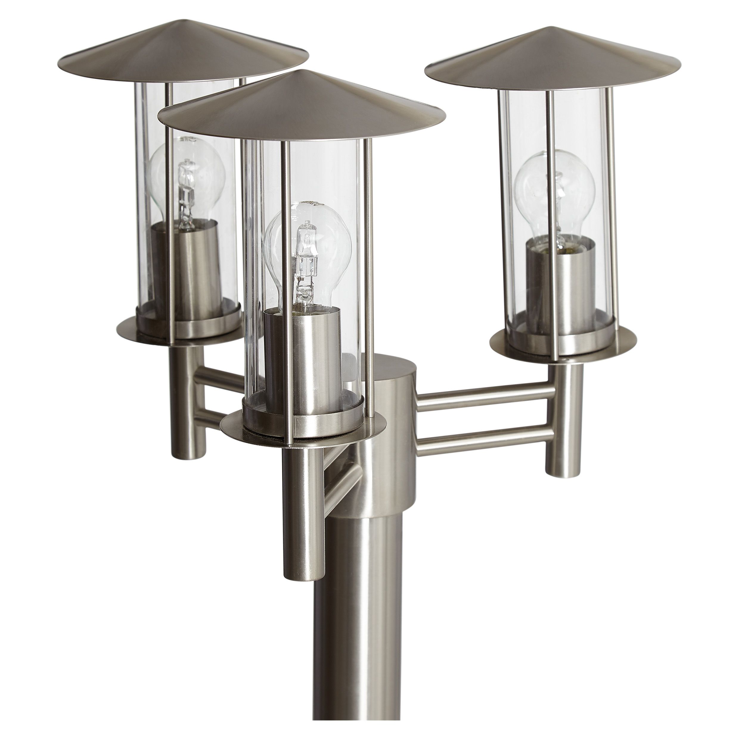 Blooma Chignik Silver effect Mains-powered 3 lamp Halogen Post lantern (H)2000mm